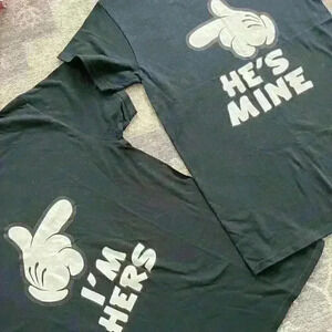 Couple's matching t shirt in black